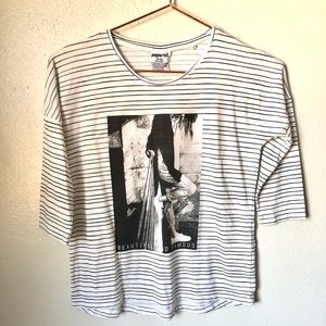 Pepprets girls black stripe shirt